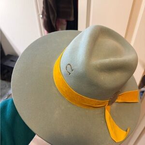 Goorin Bros Gray Hat with Yellow Band